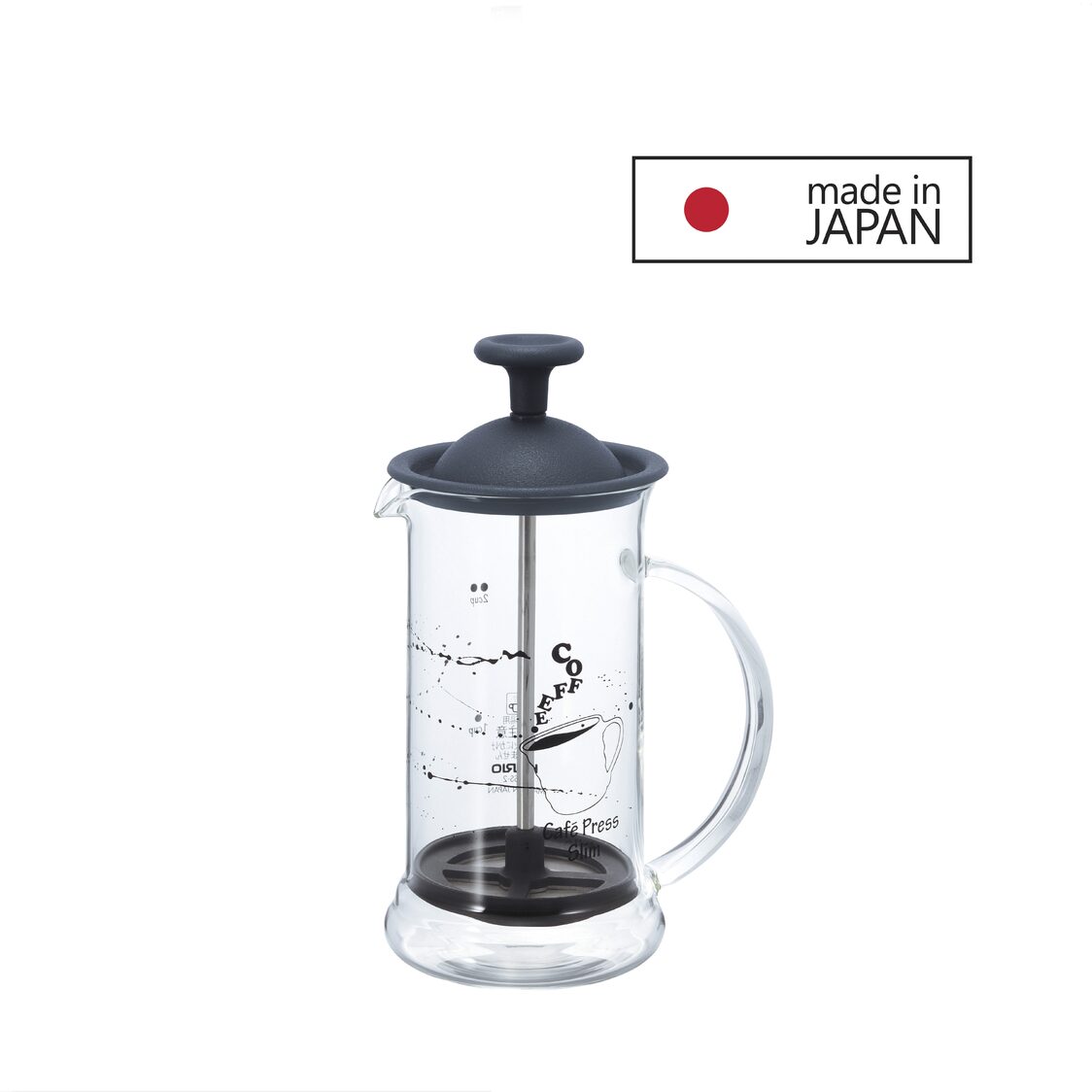 HARIO Coffee Press "Slim" 240ml - Transparent Black (CPSS-2TB)