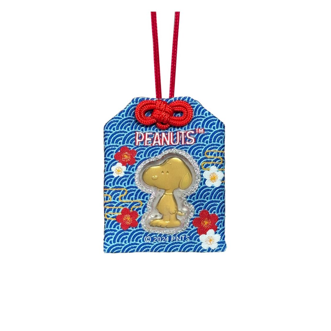 The Singapore Mint Peanuts Snoopy Standing Gold Foil Blue Charm Bag