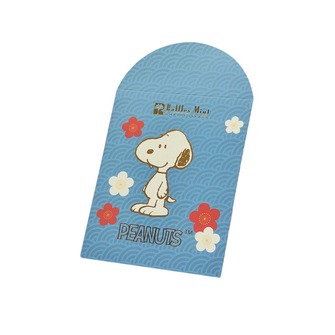 The Singapore Mint Peanuts Snoopy Standing Gold Foil Blue Charm Bag