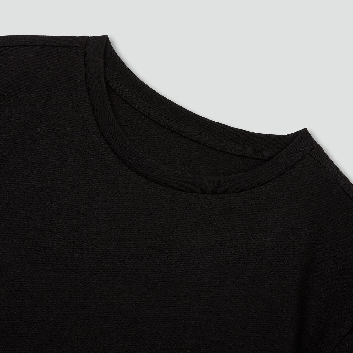 Jaju Women Smart Cotton Loose Fit Short Sleeve Lounge T-Shirt Black