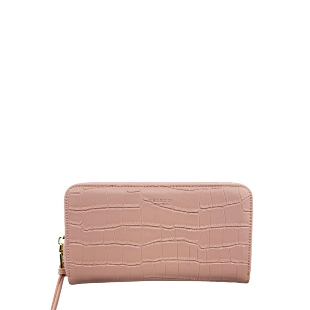 Mel&Co Croco Zip-Around Long Wallet