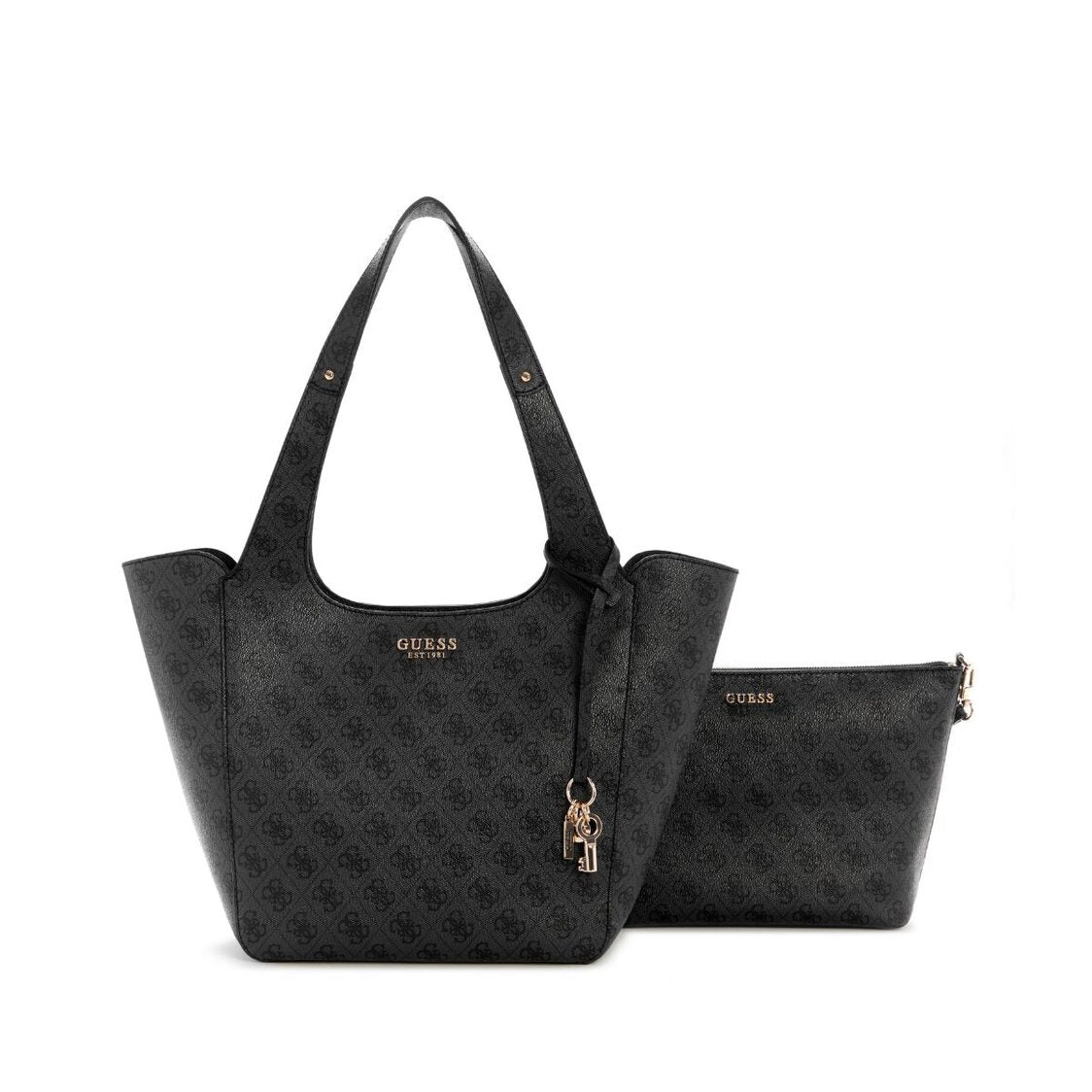 Guess Calista 2 In 1 Tote - Coal Logo