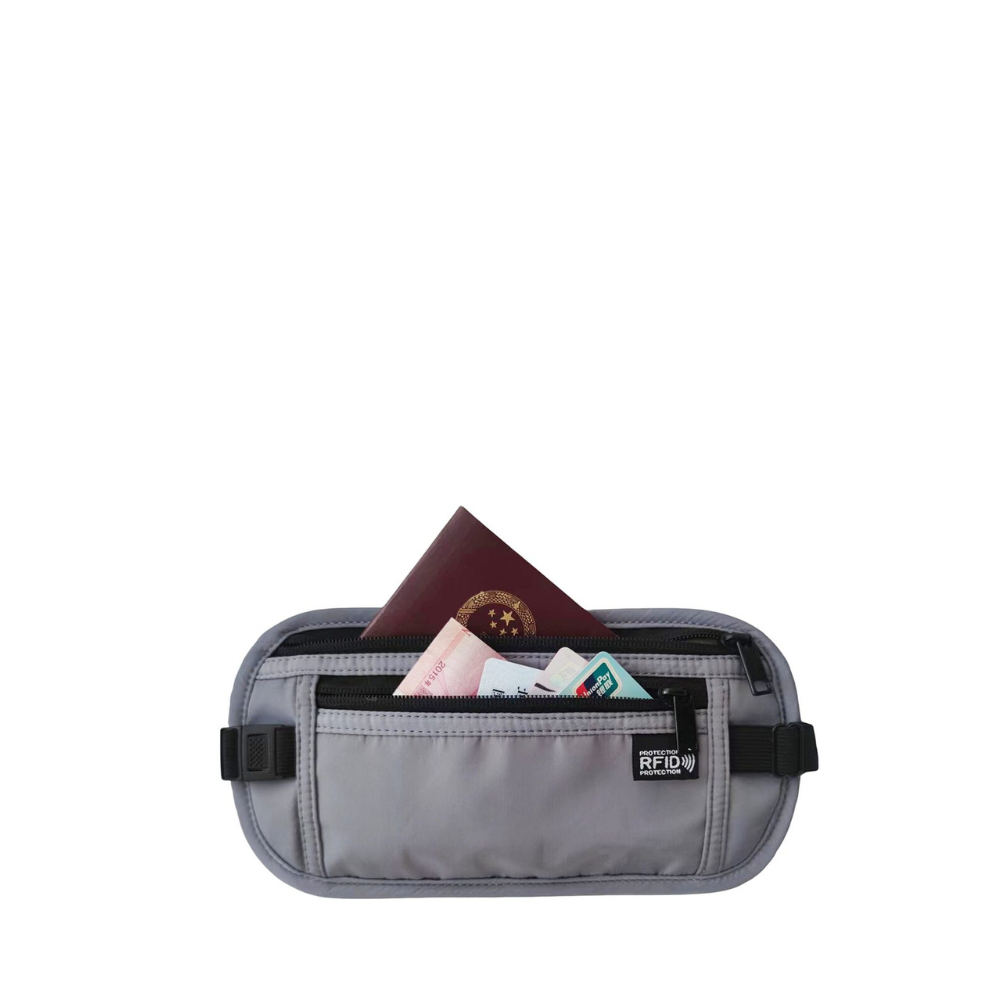 M Collection RFID Waist Bag - Grey Black