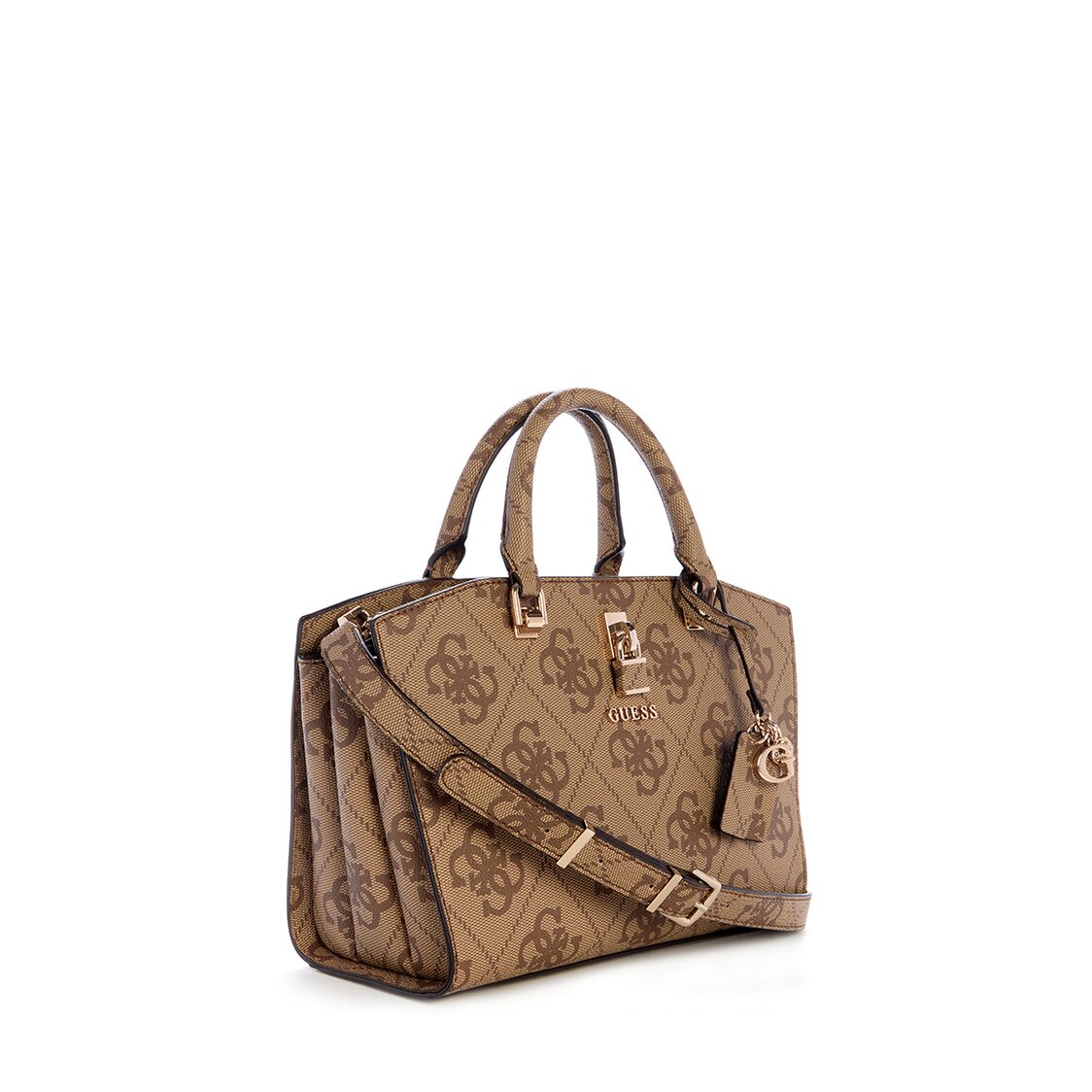 Guess Queensland Luxury Satchel - Latte Logo