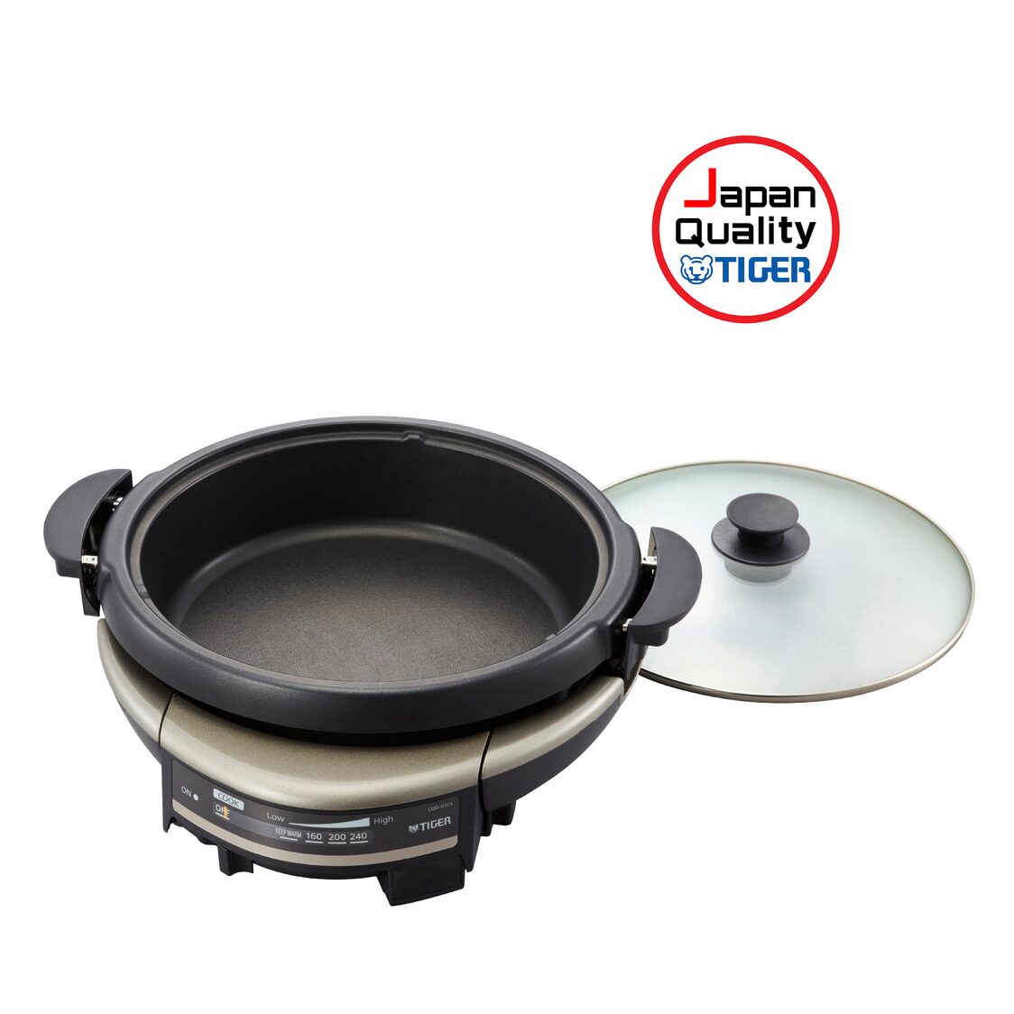 TIGER 5L Electric Steamboat + Grooved Griddle Pan Set (CQD-B10S & CQD-N01S)