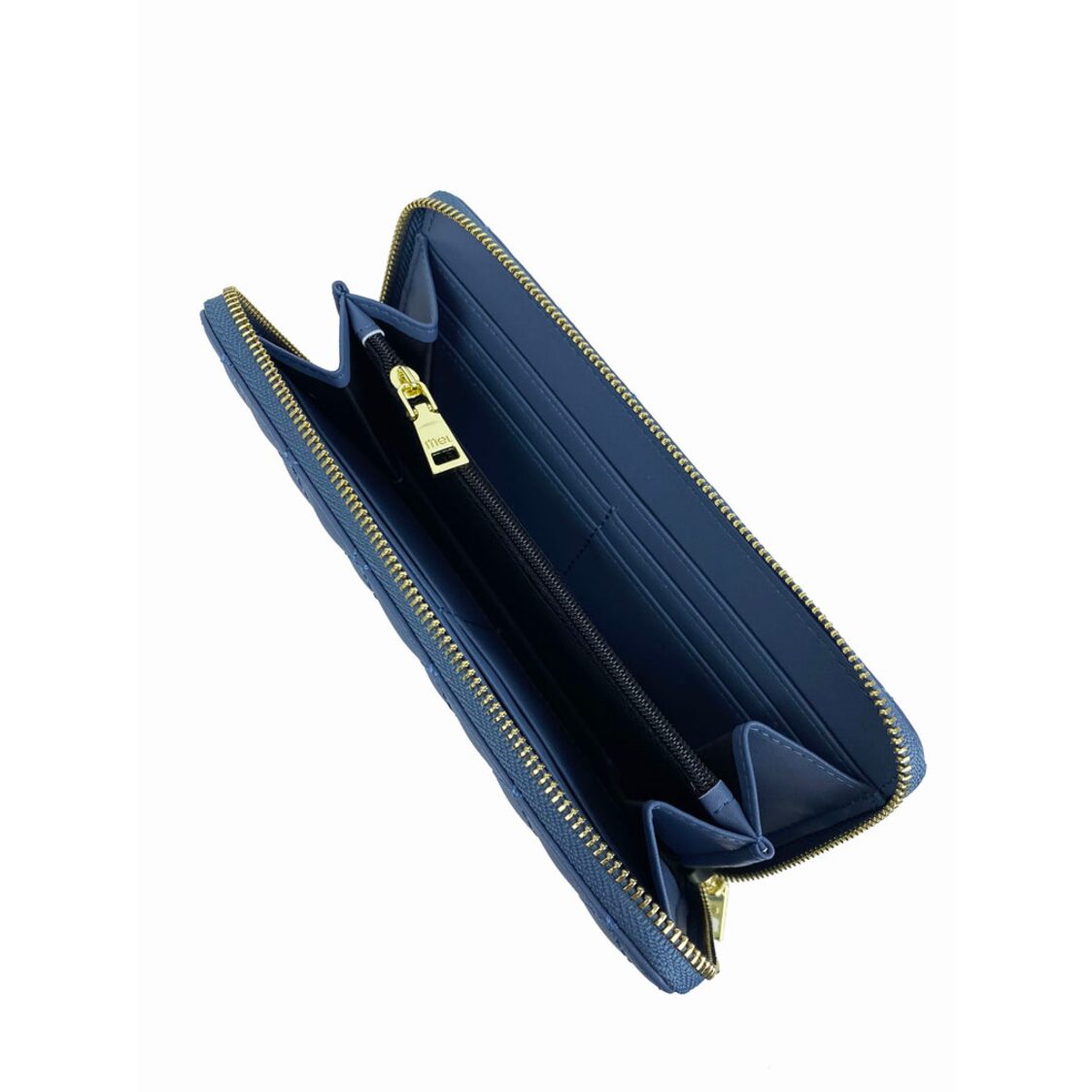 Mel&Co Quilted Zip-Around Wallet Ash Blue