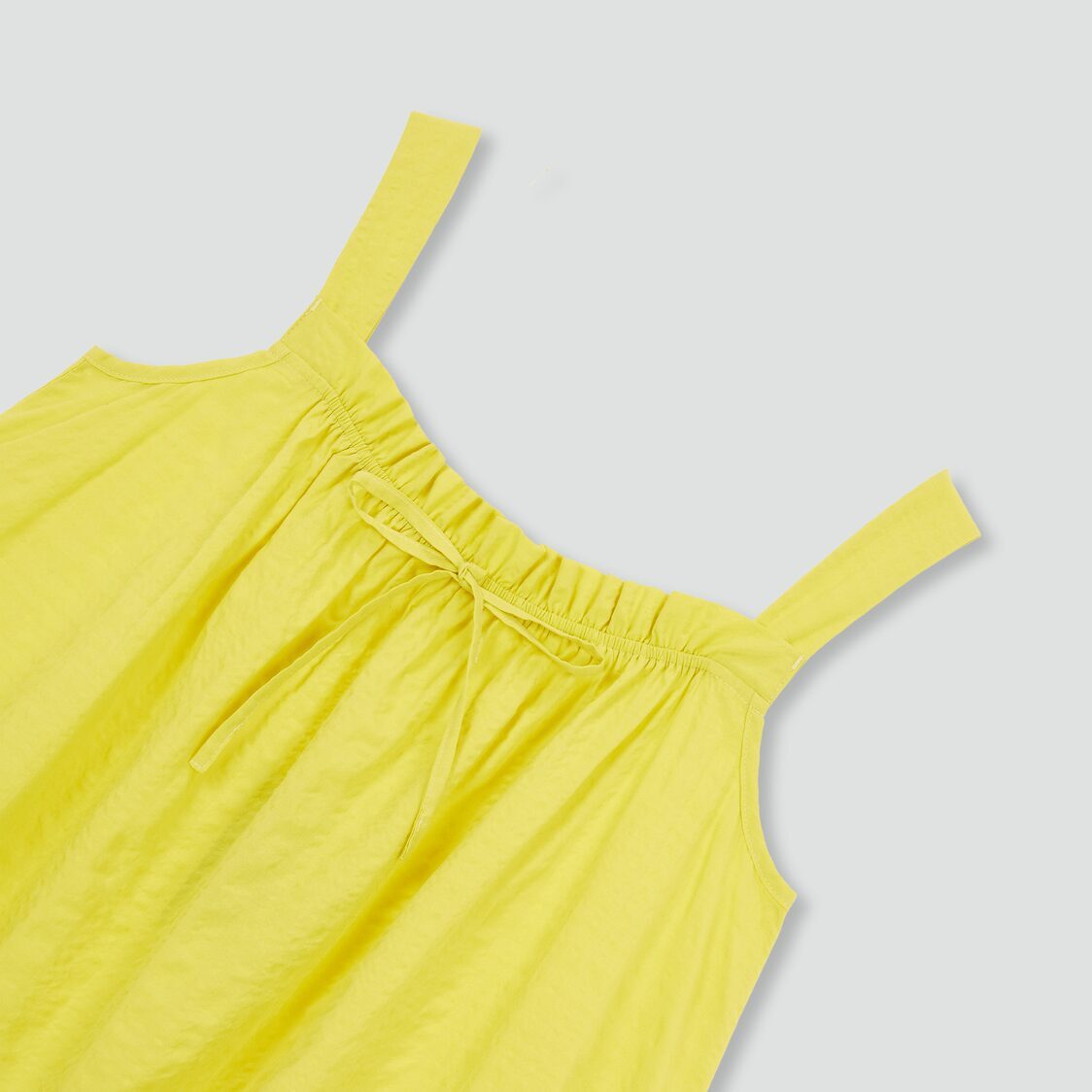 Jaju Women Cotton Rayon Seersucker Sleeveless Pajama Dress Yellow