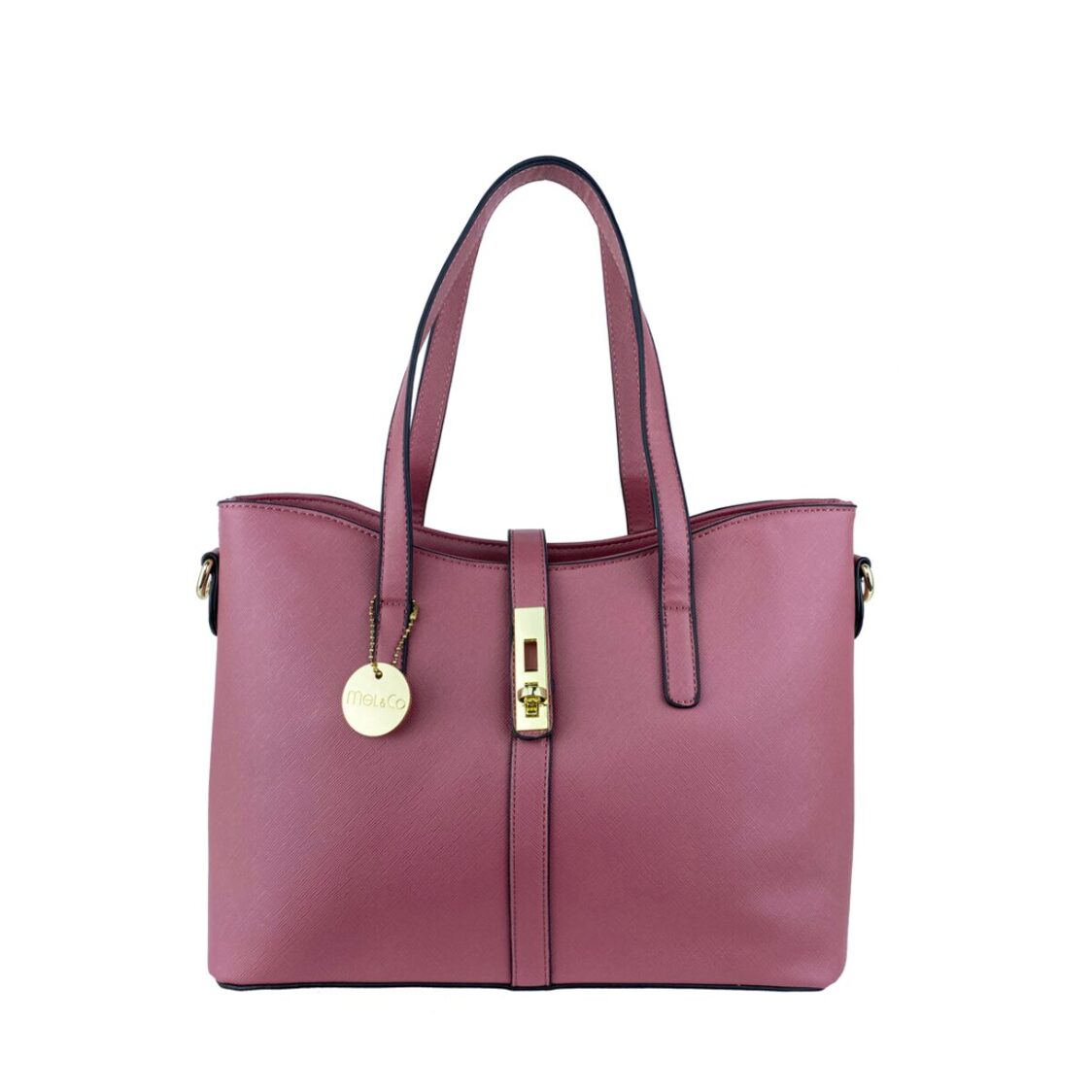 Mel&Co Saffiano-Effect Curve Top Satchel Shoulder Bag MH2021