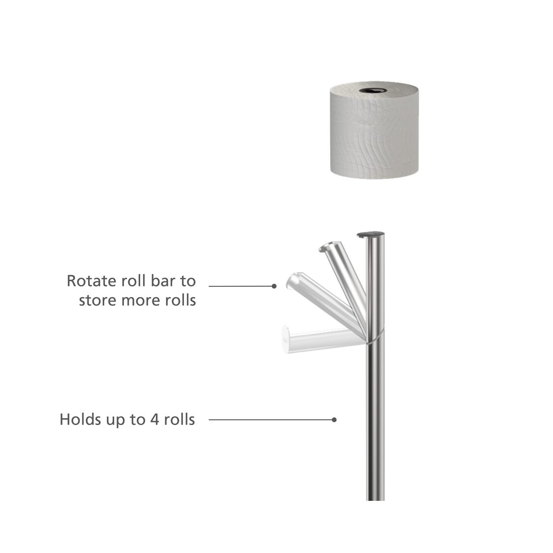 Joseph-Joseph EasyStore Luxe 2-in-1 Stainless-steel Toilet Roll Stand