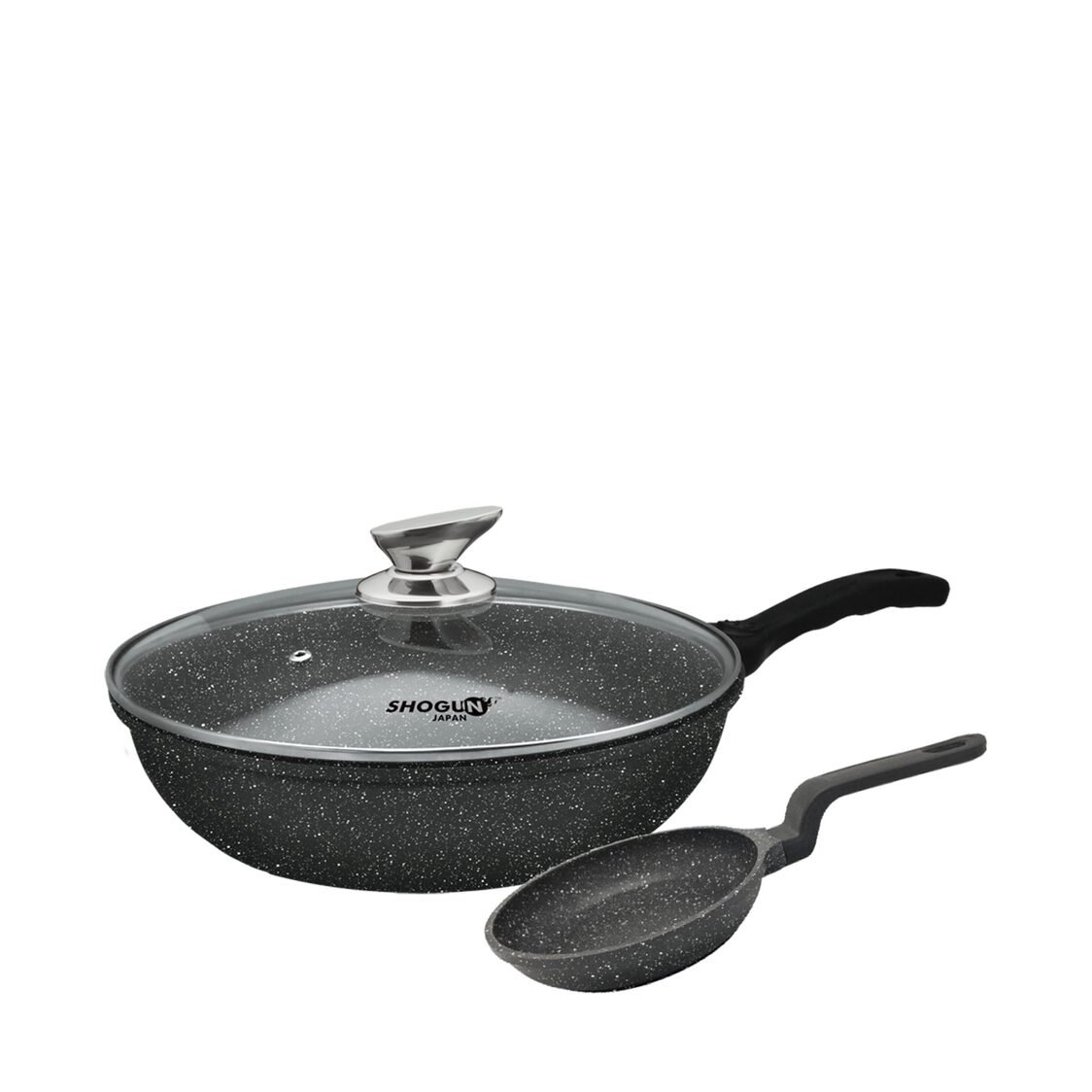 La Gourmet Shogun Senjo 30cm Marble Nonstick Wok with Induction (LGSO344786) + 14cm Marble Eggpan (LGSO311528)