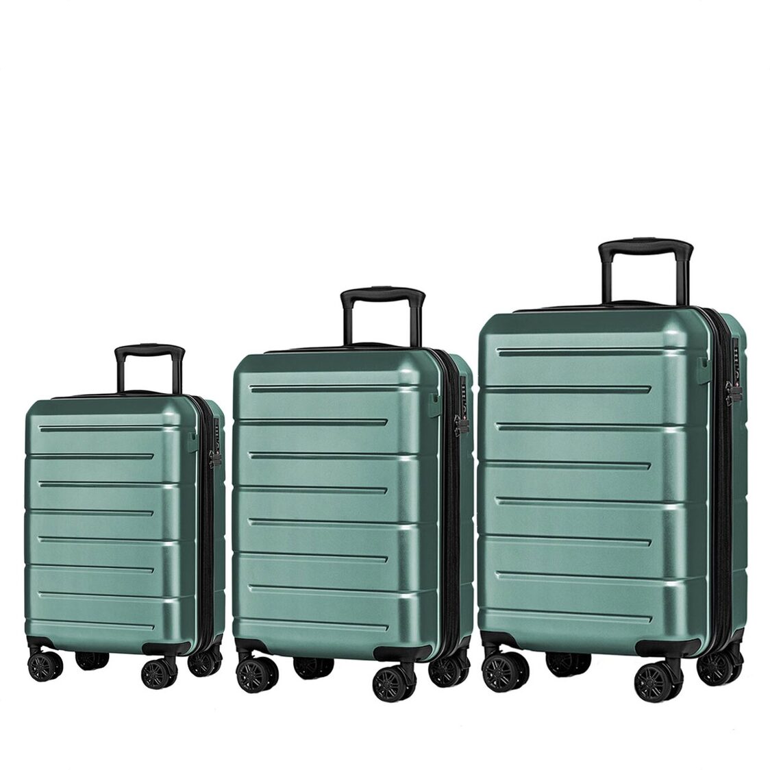 M Collection Expandable TSA Lock 360 Silent Brake Wheel Luggage Dark Green