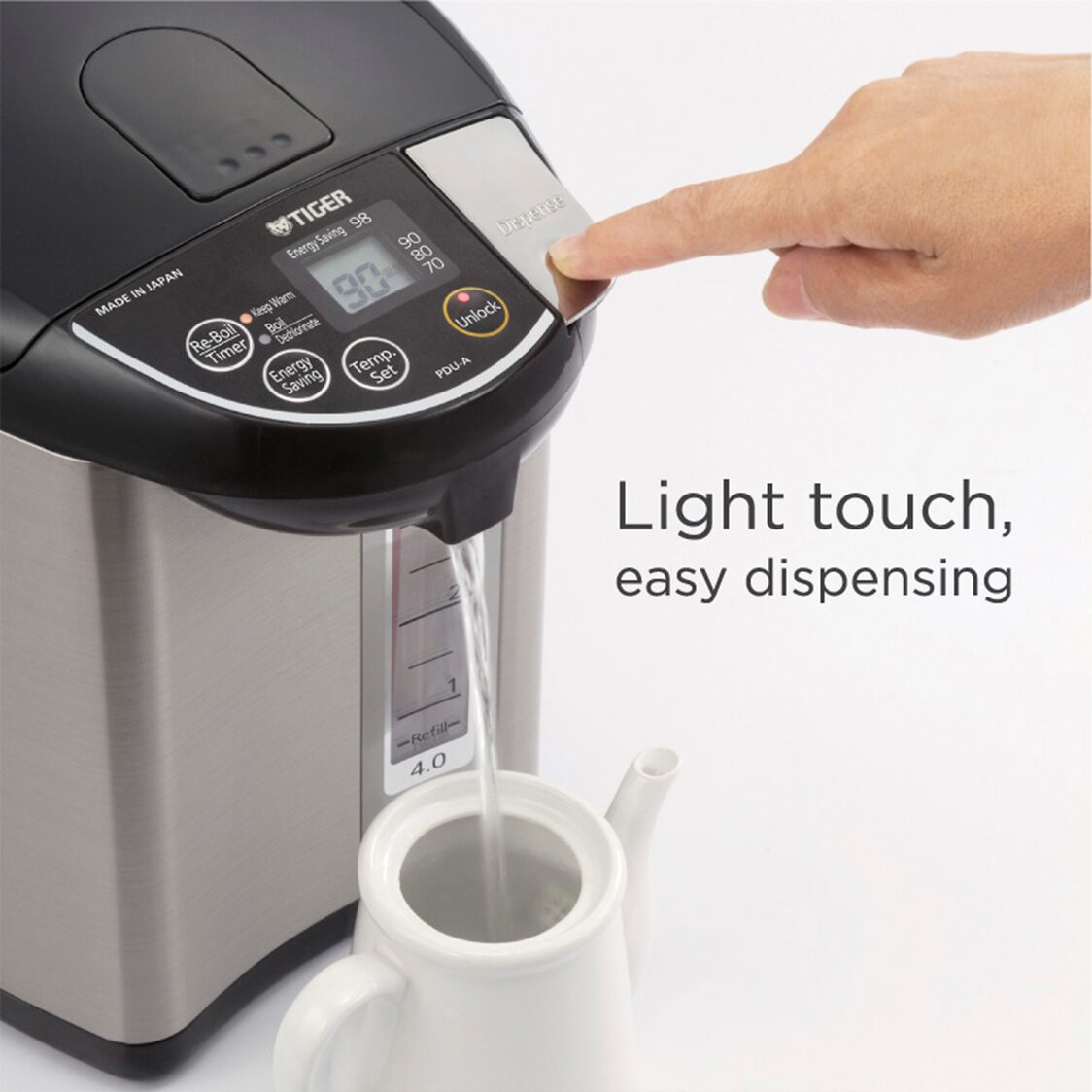 TIGER Electric Water Heater 4.0L / Free: Citric Acid Airpot Cleaner (PDU-A40S & PKS-0120)