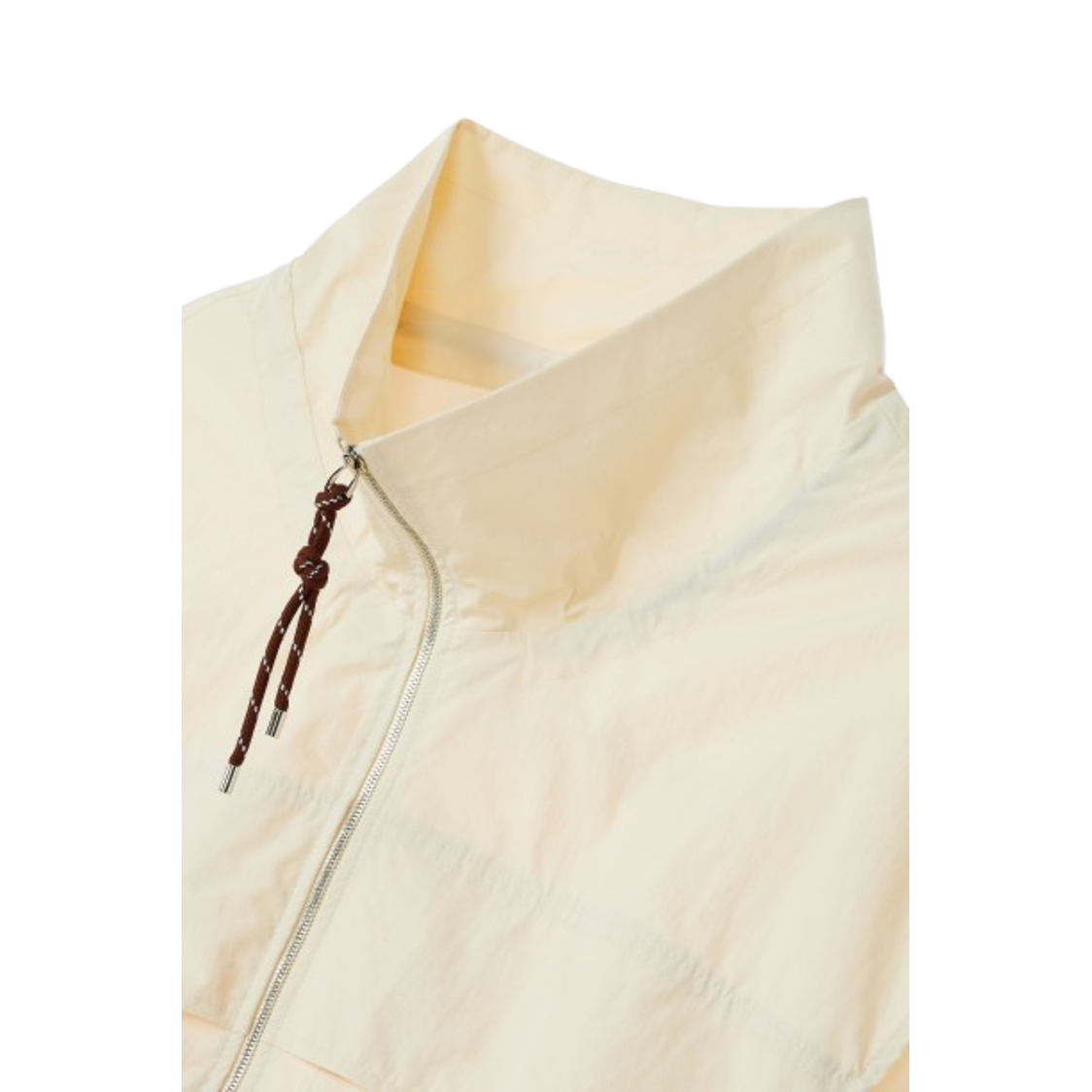 Voice Of Voices String Detailed High Neck Vest Cream