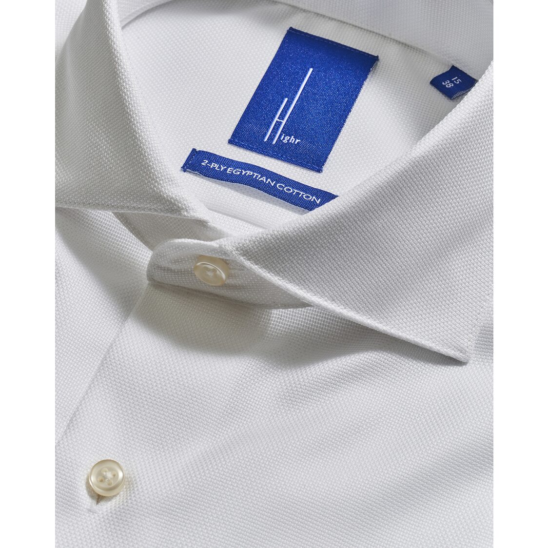 Highr Long Sleeve Shirt White Dobby HRLSE083-WH