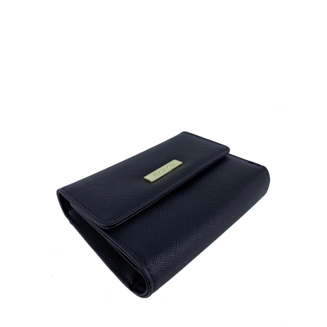 Mel&Co Saffiano Leatherette Half Flap Mid-Size Wallet
