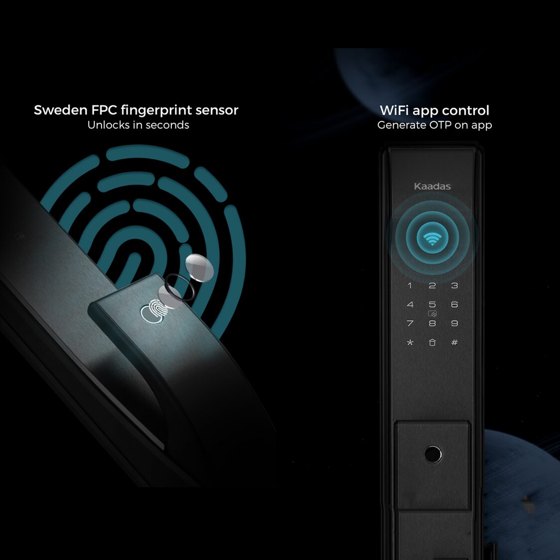 Kaadas K9 - 5W Copper + R8GD Lock Black Bundle