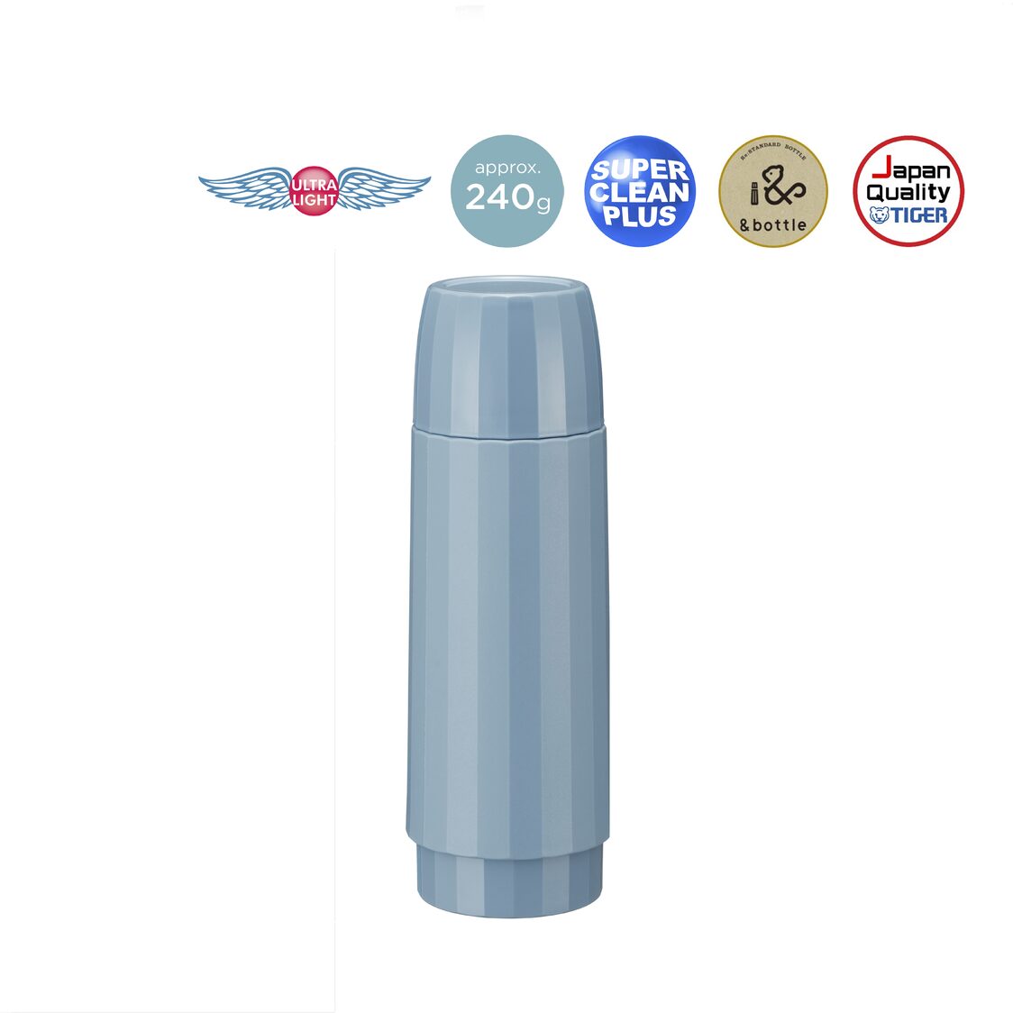 TIGER Double Stainless Steel Bottle 300ml - Smoky Blue (MSK-A030 AS)