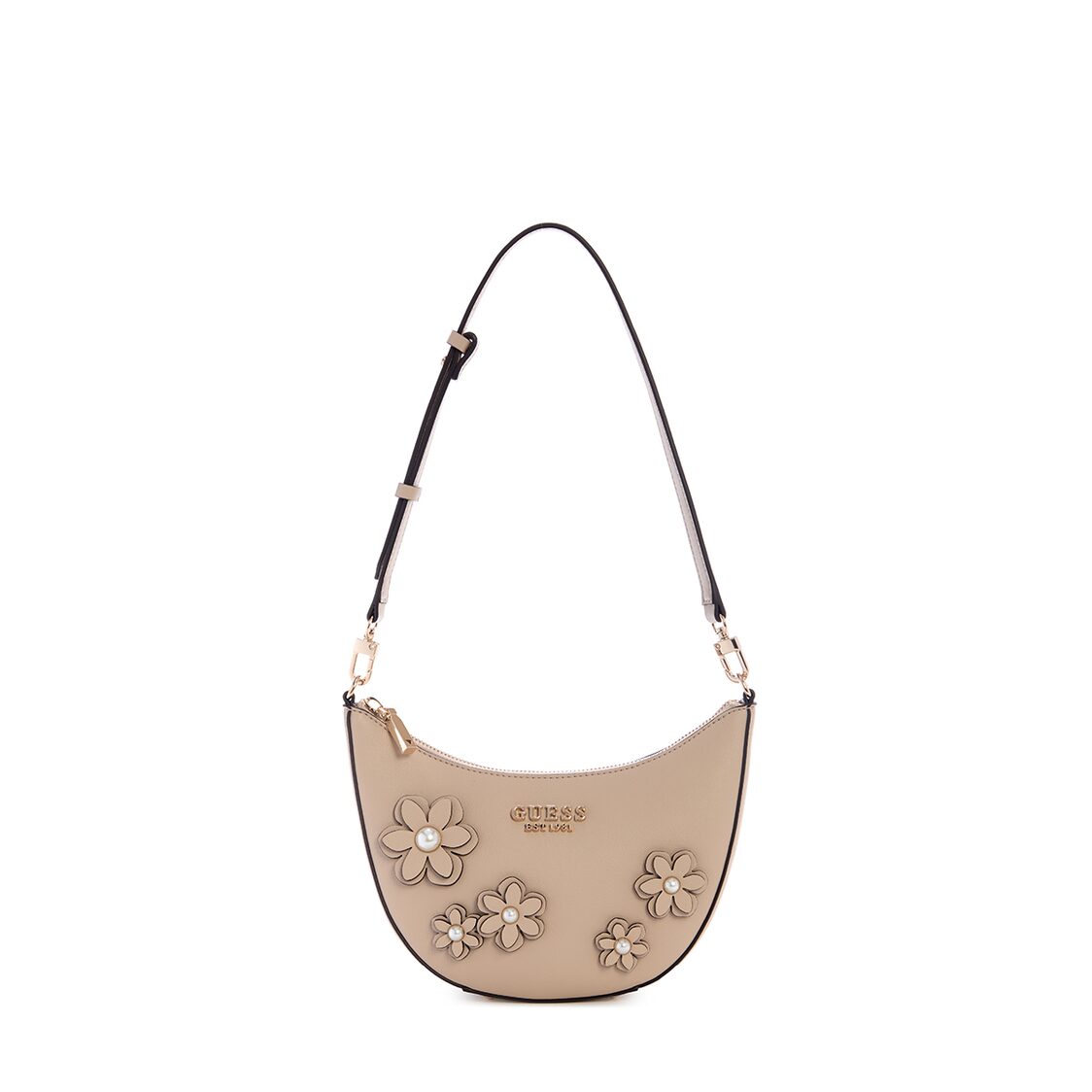Guess Zaria Mini Top Zip Shldr Bag - Simply Taupe