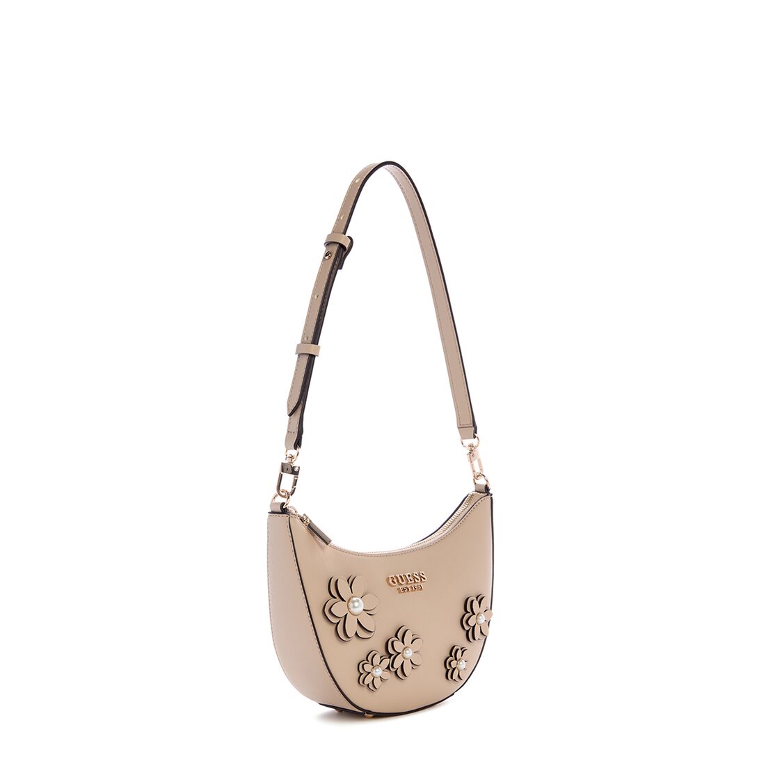 Guess Zaria Mini Top Zip Shldr Bag - Simply Taupe