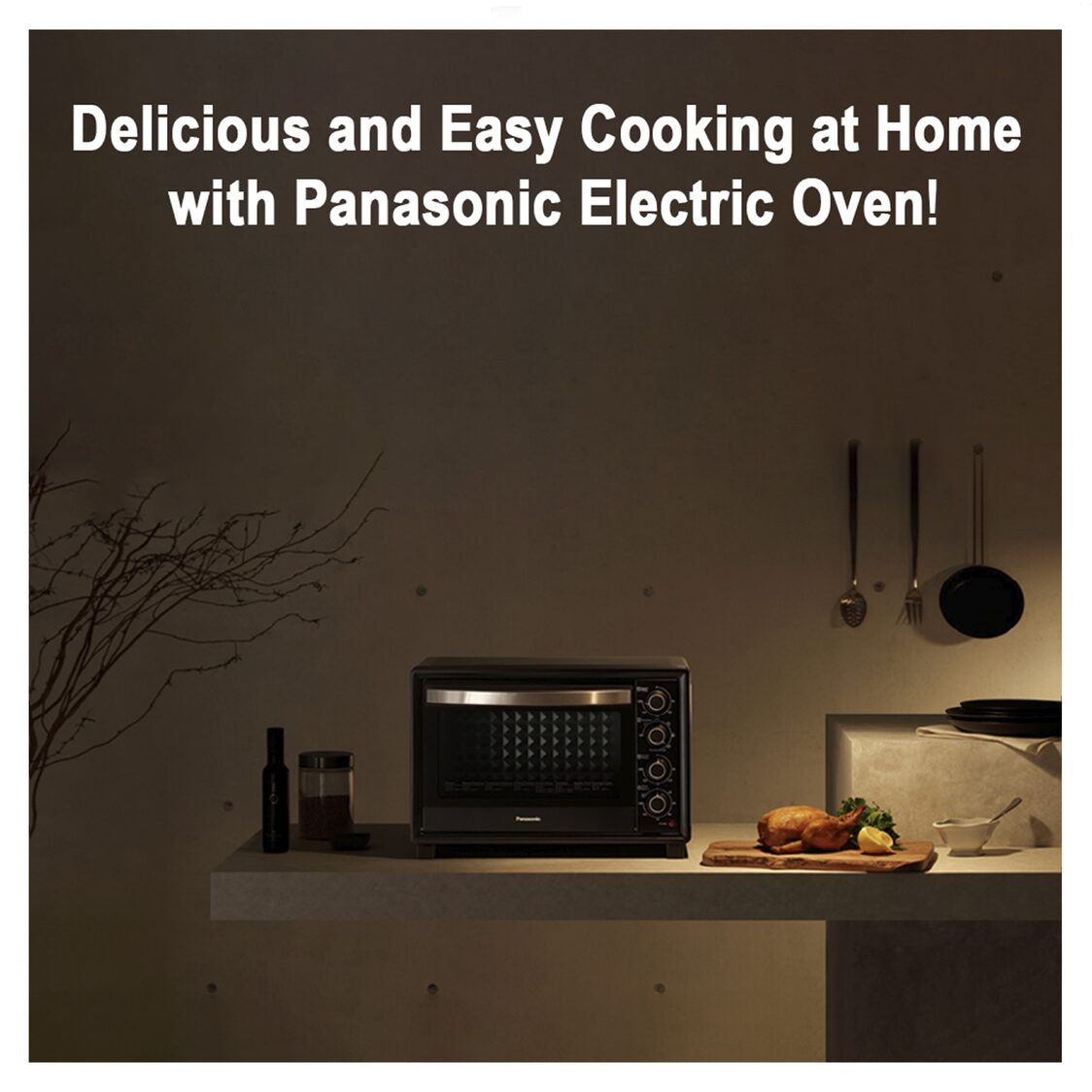 Panasonic Electric Oven With Rotisserie Fork & Convection 38L (NB-HB3801K)