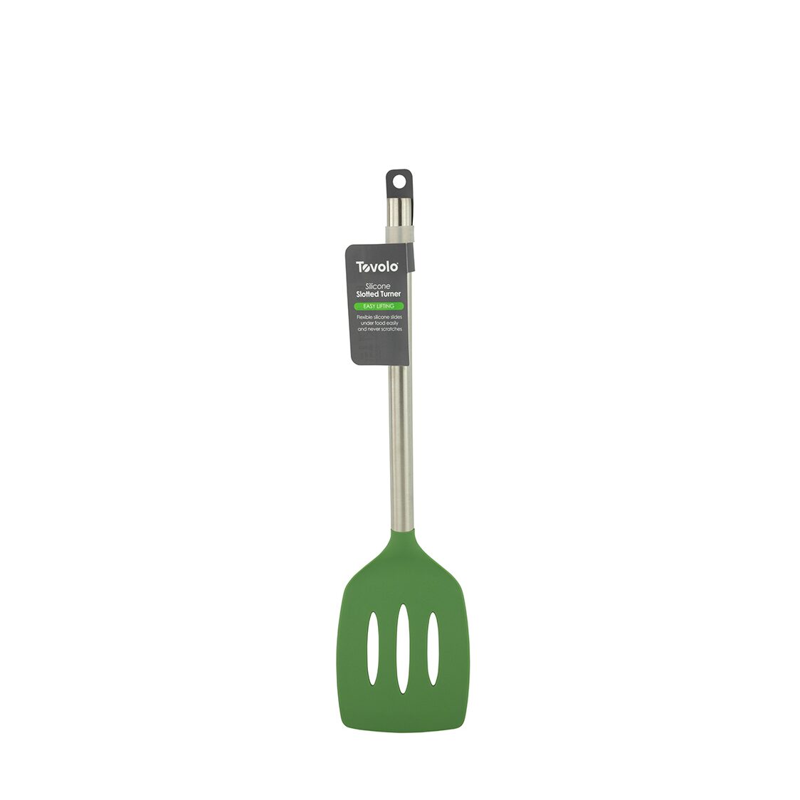 Tovolo Silicone Slotted Turner with Stainless Steel Handle