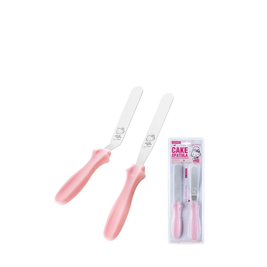 Chefmade Stainless Steel With Silicone Handle Cake Spatula 2Pc Hello Kitty (1898cm-KT7015)