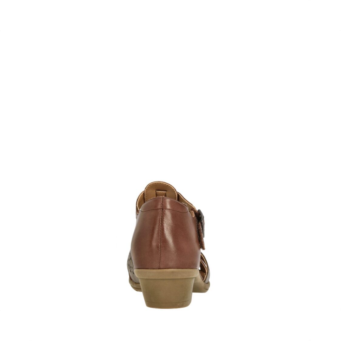 Barani 19606 Brown Leather Heeled Sandals (Short)