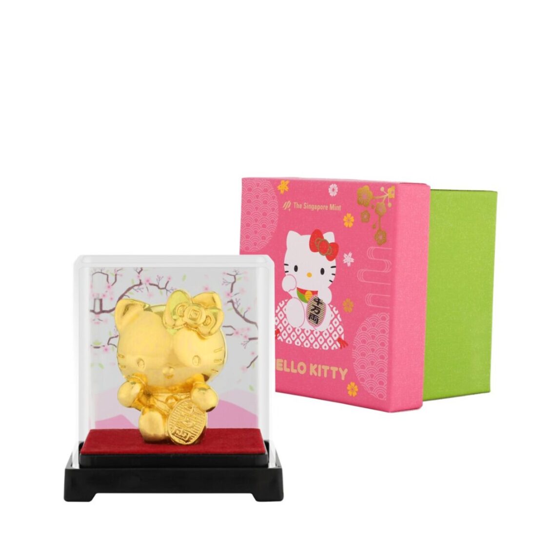 The Singapore Mint Sanrio Lucky Kitty 24K Gold Foil Mini Figure