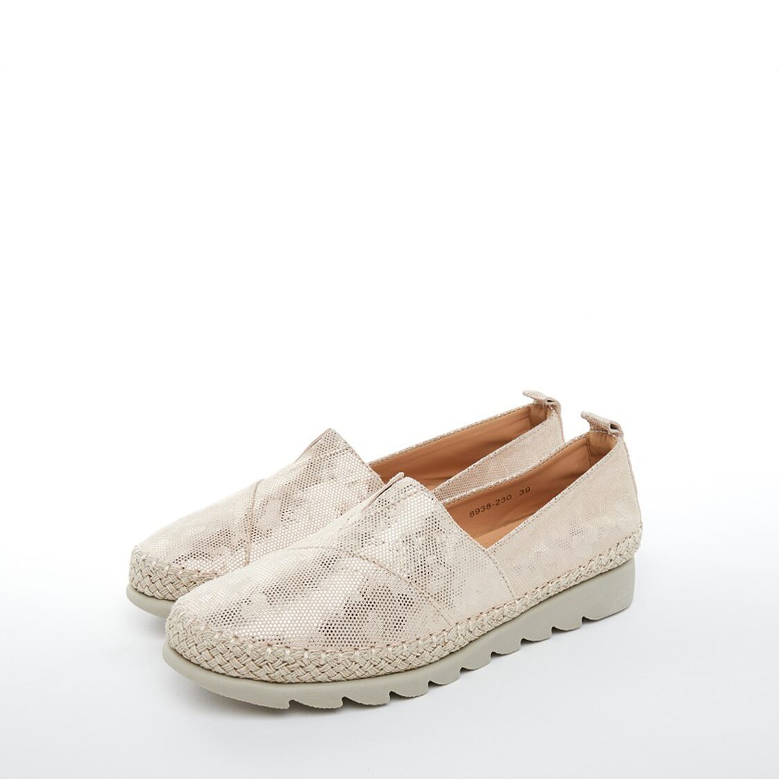 Barani 8938-230 Leather Pumps/Ballet Flats Gold (Textured Leather)