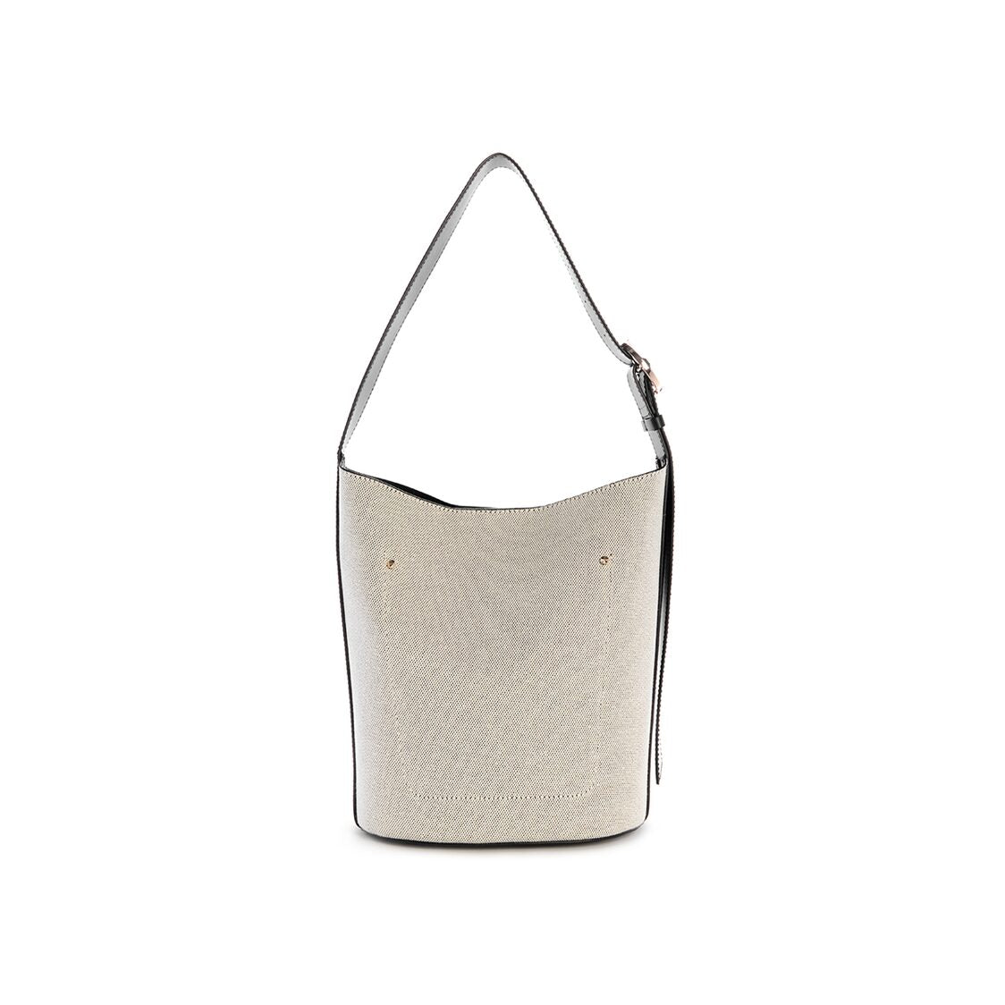 NICOLETTE LRG BUCKET SHOULDER BAG,NATURAL/BLACK