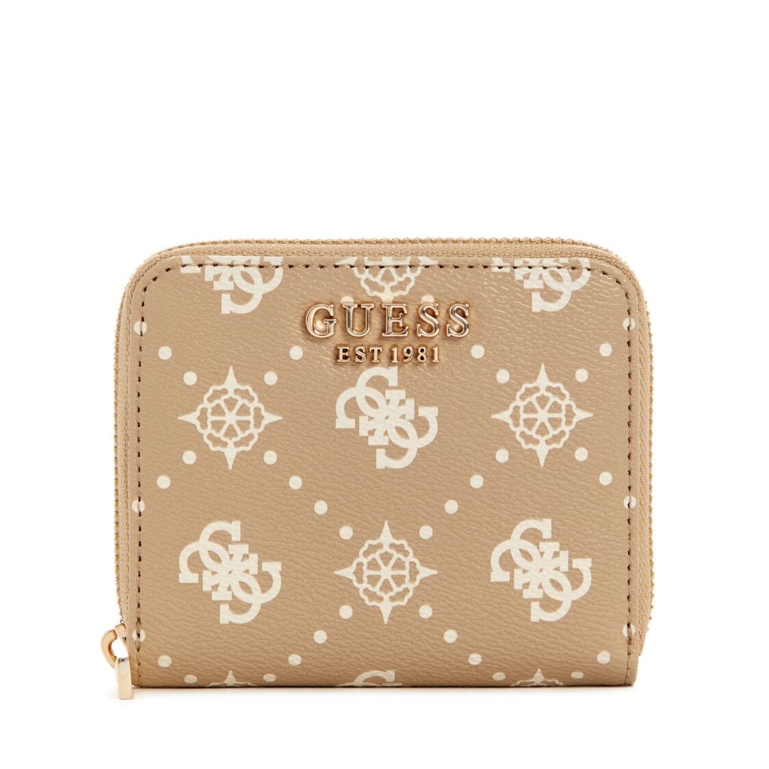 Guess Silia Slg Small Zip Around -Biscotti Logo
