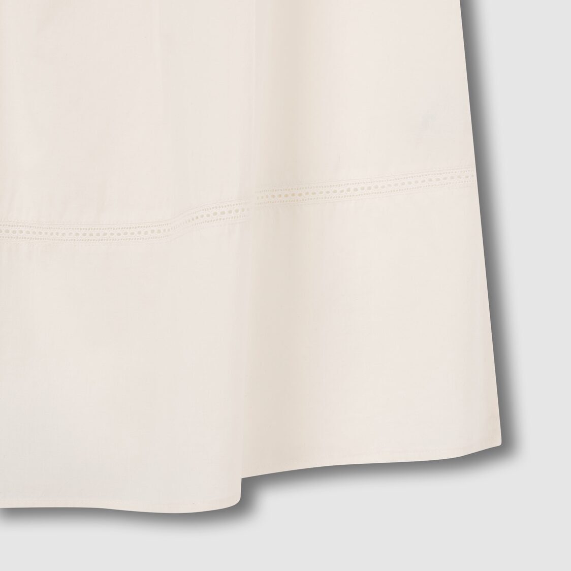 Jaju Women Eyelet Short Sleeve Pajama Dress Ivory