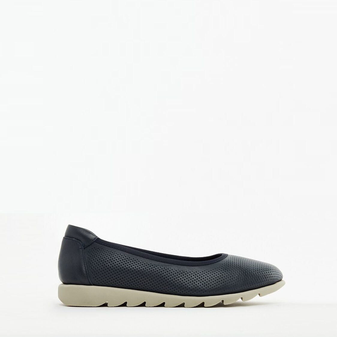 Barani Leather Pumps/Ballet Flats 8938-48 (Perforated) - Navy