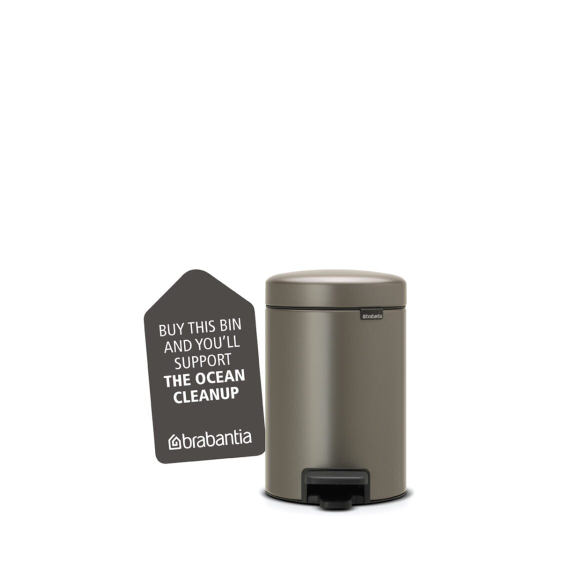 Brabantia Pedal Bin Newicon 3L Soft Closing - Platinum 113246