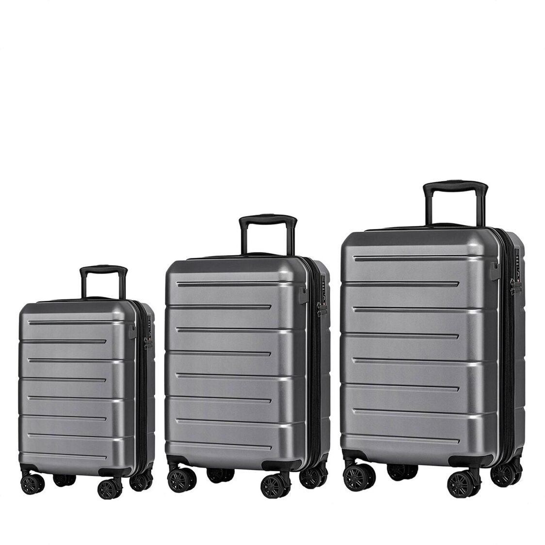 M Collection Expandable TSA Lock 360 Silent Brake Wheel Luggage Dark Gray