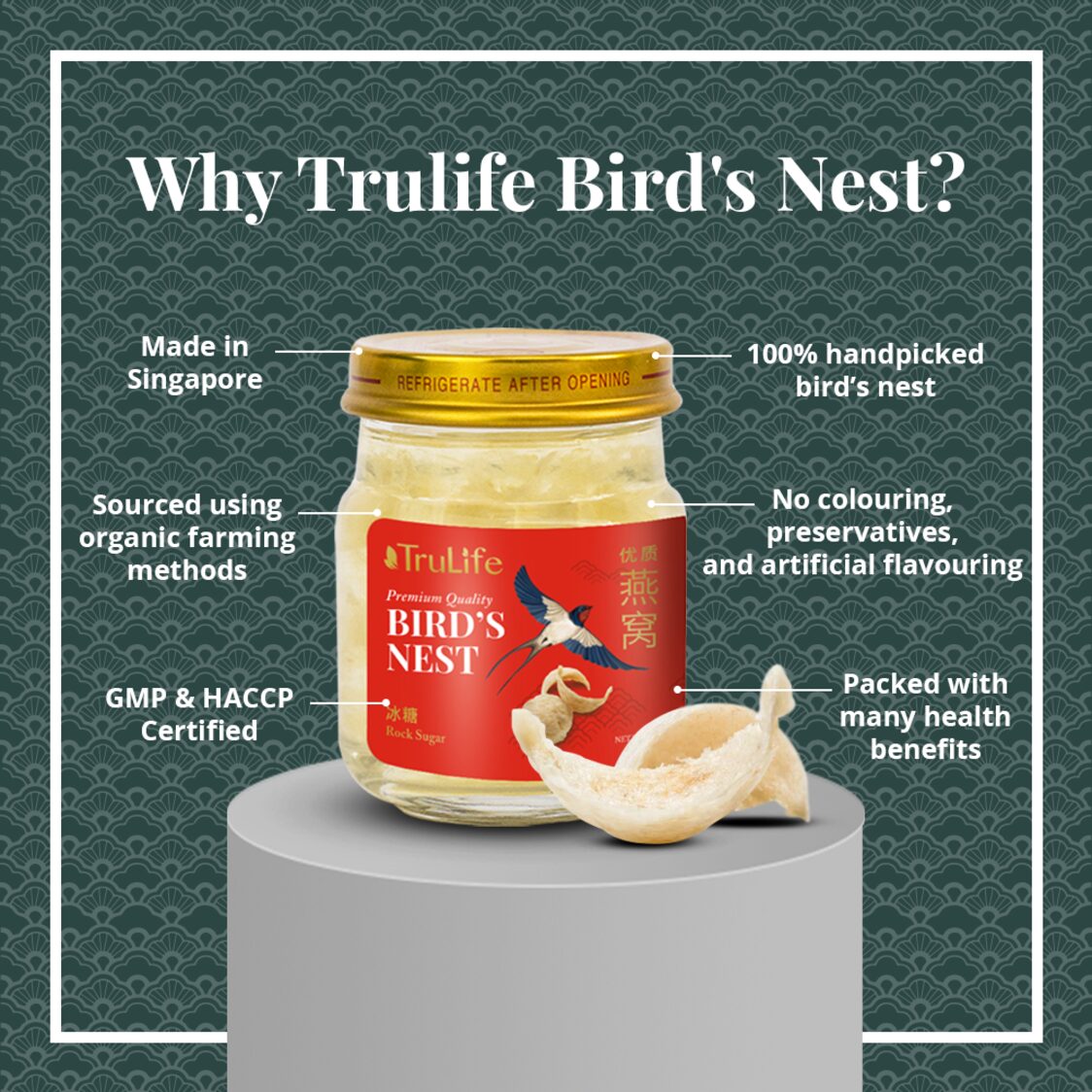 TruLife Premium Bird's Nest with Manuka Honey 6x70g