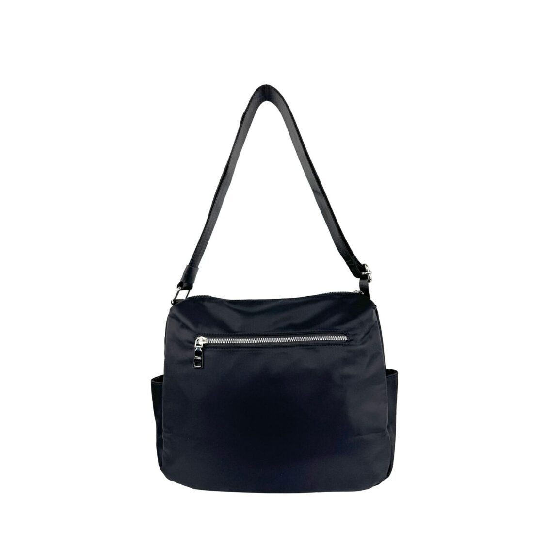 Mel&Co Nylon Shoulder Sling Bag With Twin Zipper Pockets