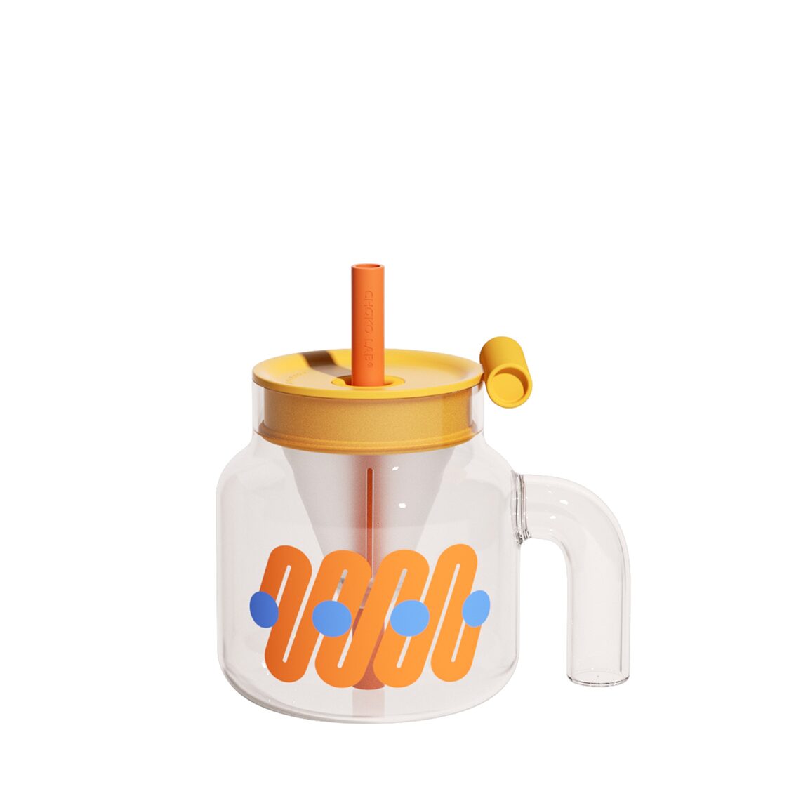 Chako Lab 1150ml Tea Separator Jar Orange Cover W Yellow Straw