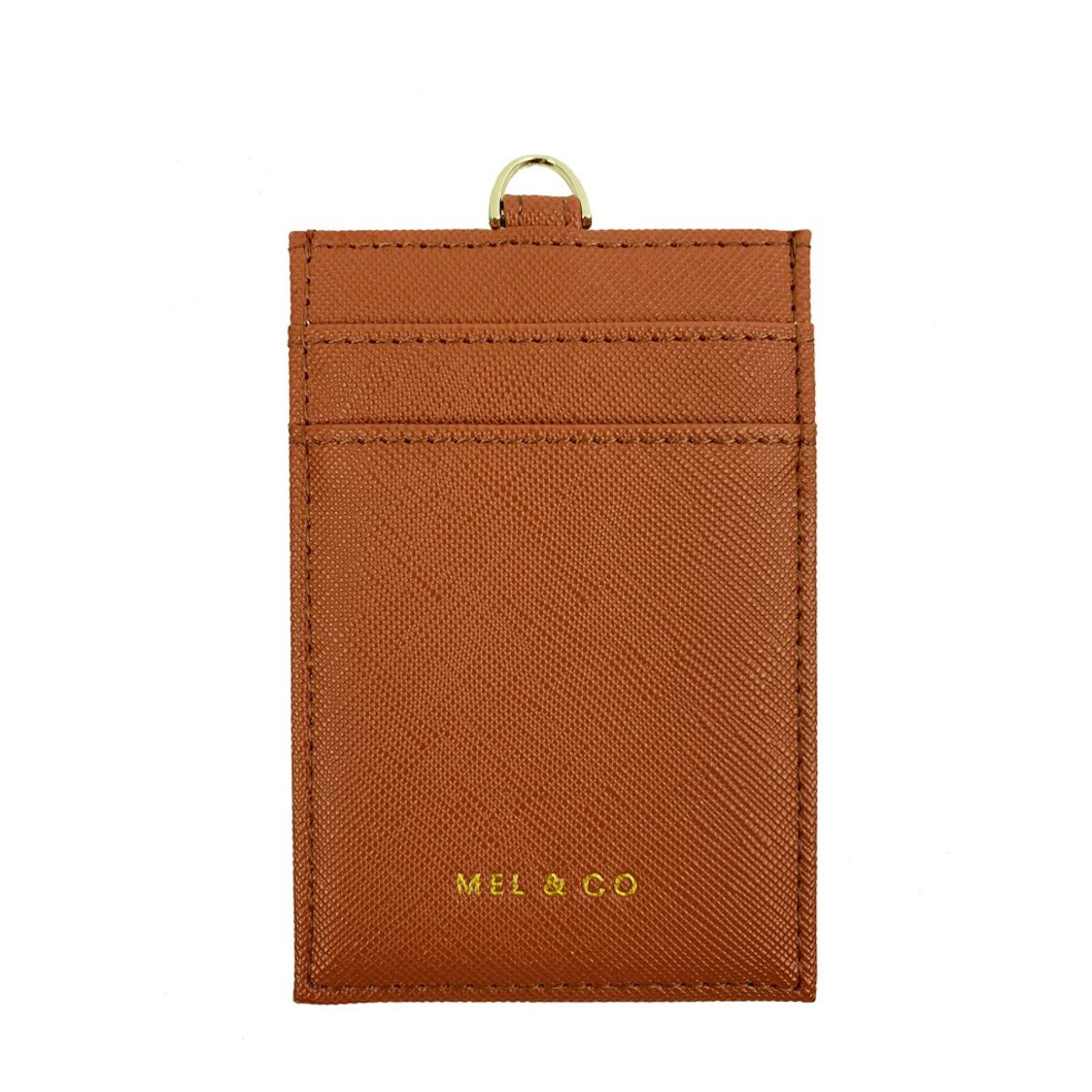 Mel&Co Saffiano-Effect Basic Lanyard Card Holder