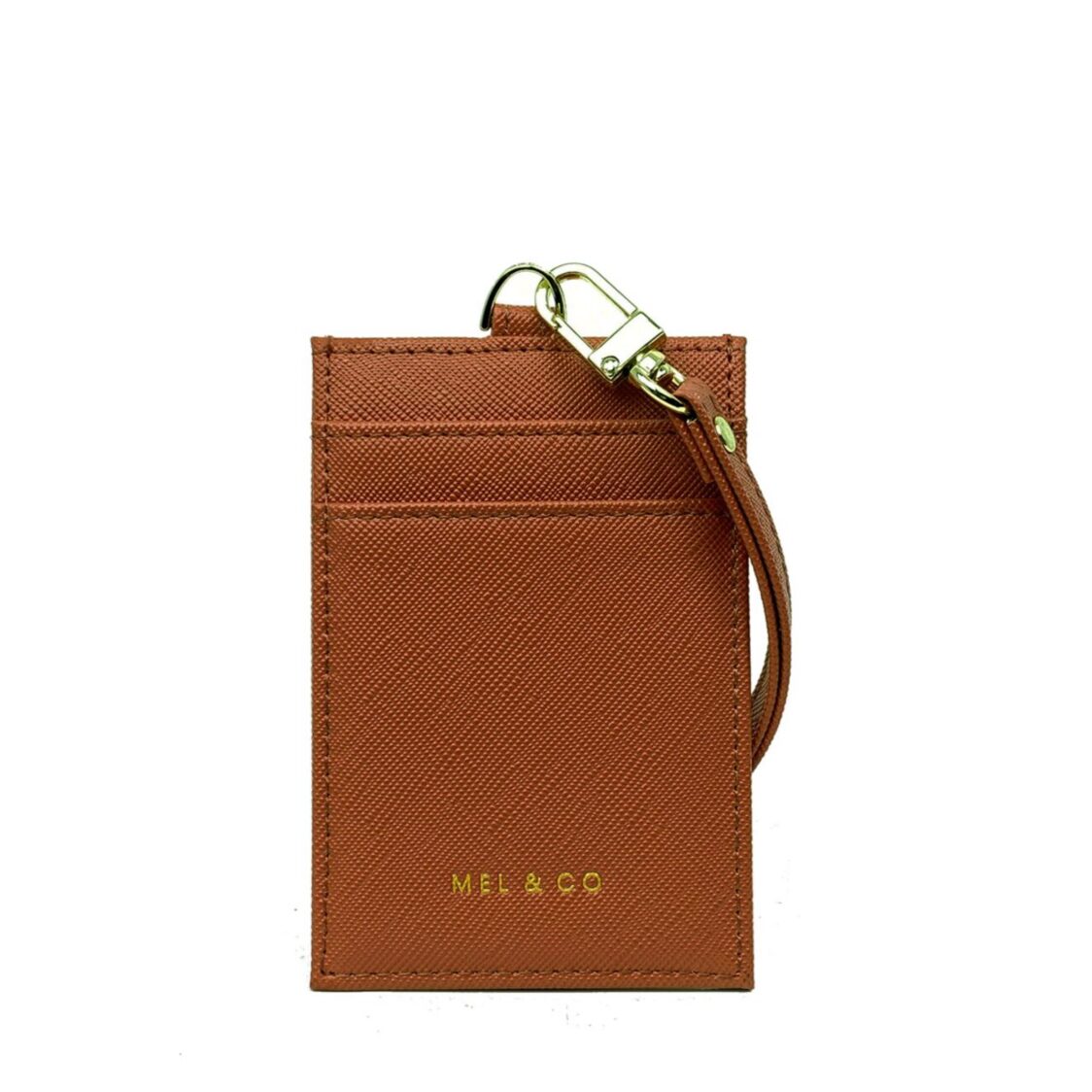 Mel&Co Saffiano-Effect Basic Lanyard Card Holder