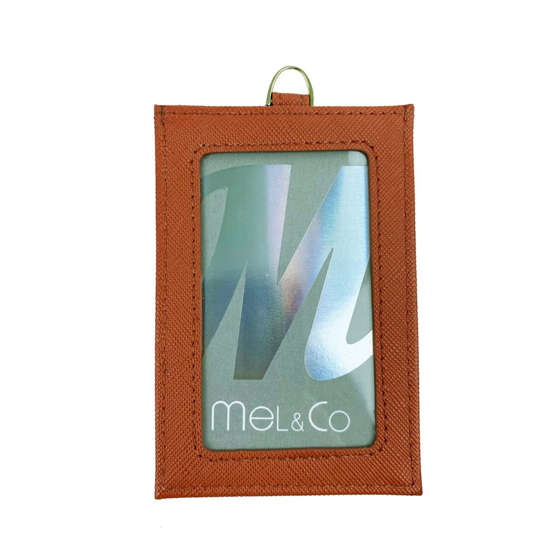 Mel&Co Saffiano-Effect Basic Lanyard Card Holder