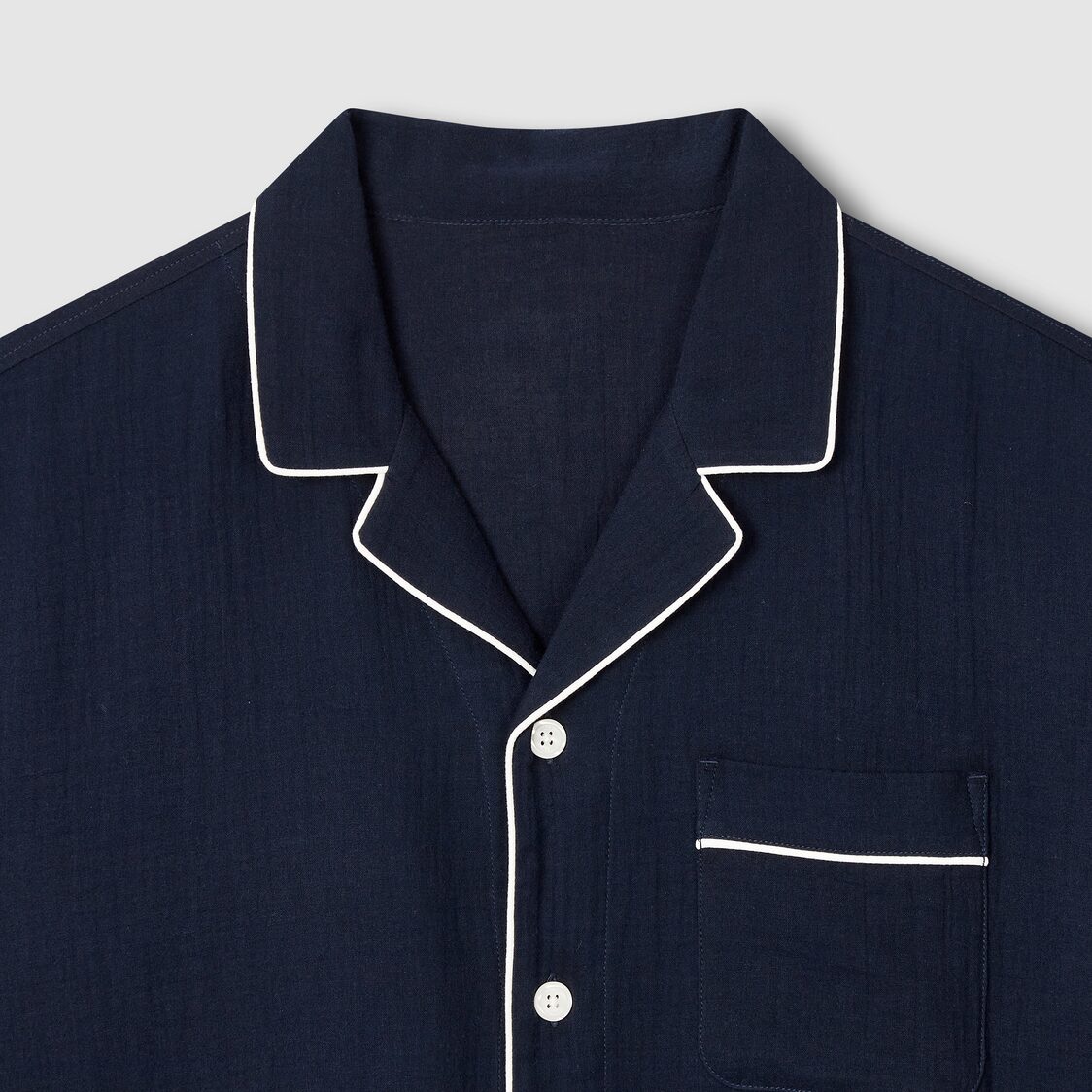 Jaju Men Summer Double Cotton Pajama Set Navy