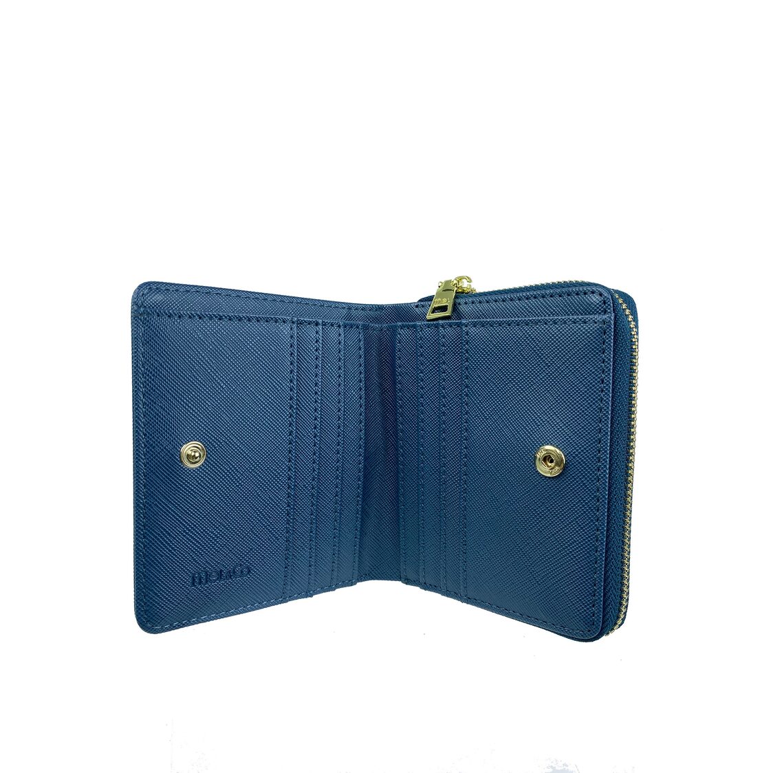 Mel&Co Saffiano Leatherette Snap Wallet With Zip-Around Compartment