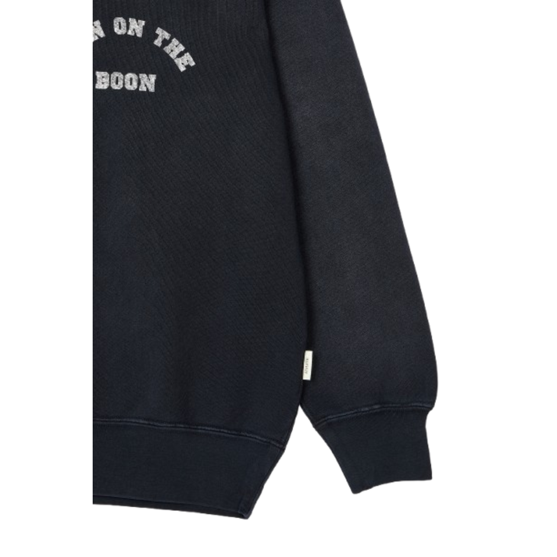 Man On The Boon Made In Usa Washed Terry Sweat Crew Black