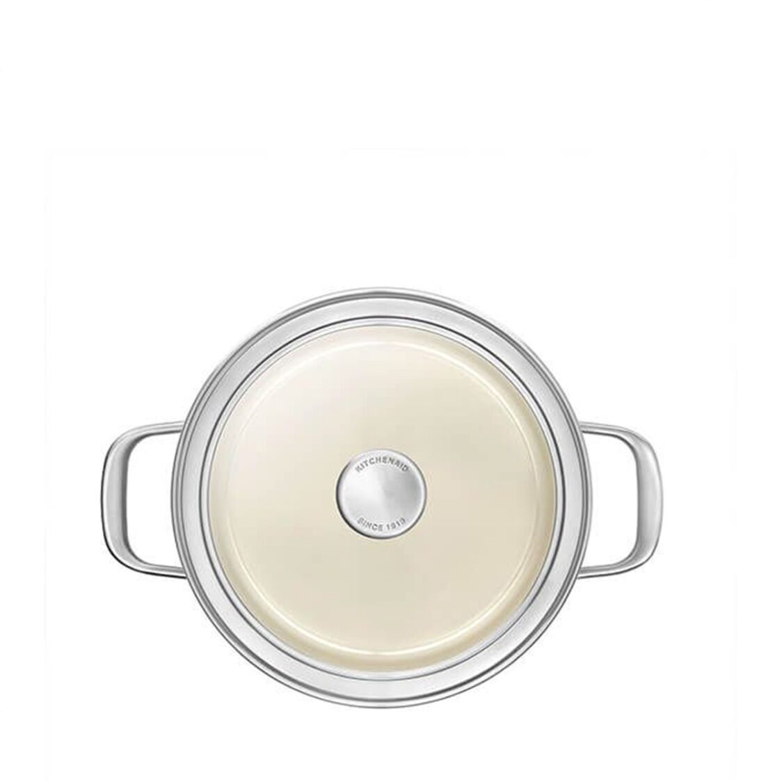 Kitchenaid 24cm Cast-Iron Enamel Casserole Cream (GPKA668589) + Free Tupperware Smart Rice Dispenser