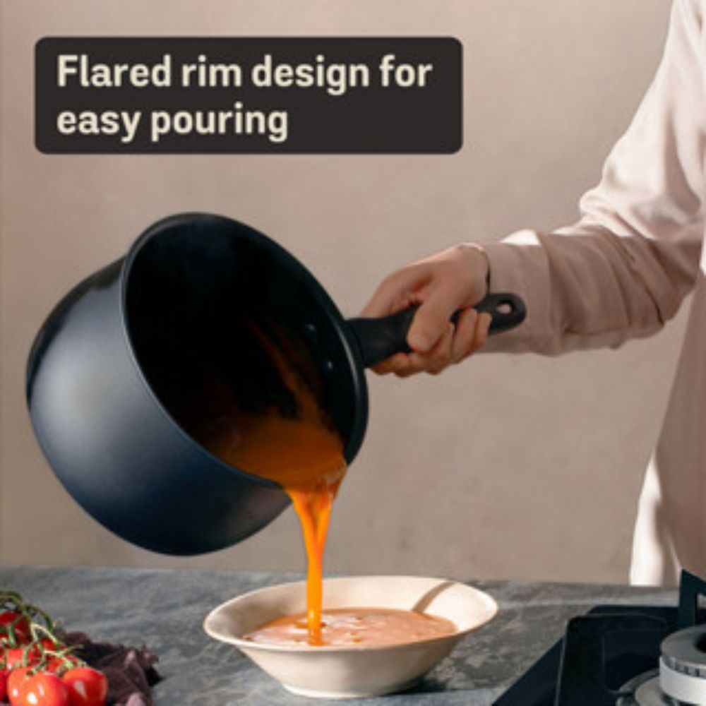 Meyer Midnight Nonstick Saucepan with Glass Lid