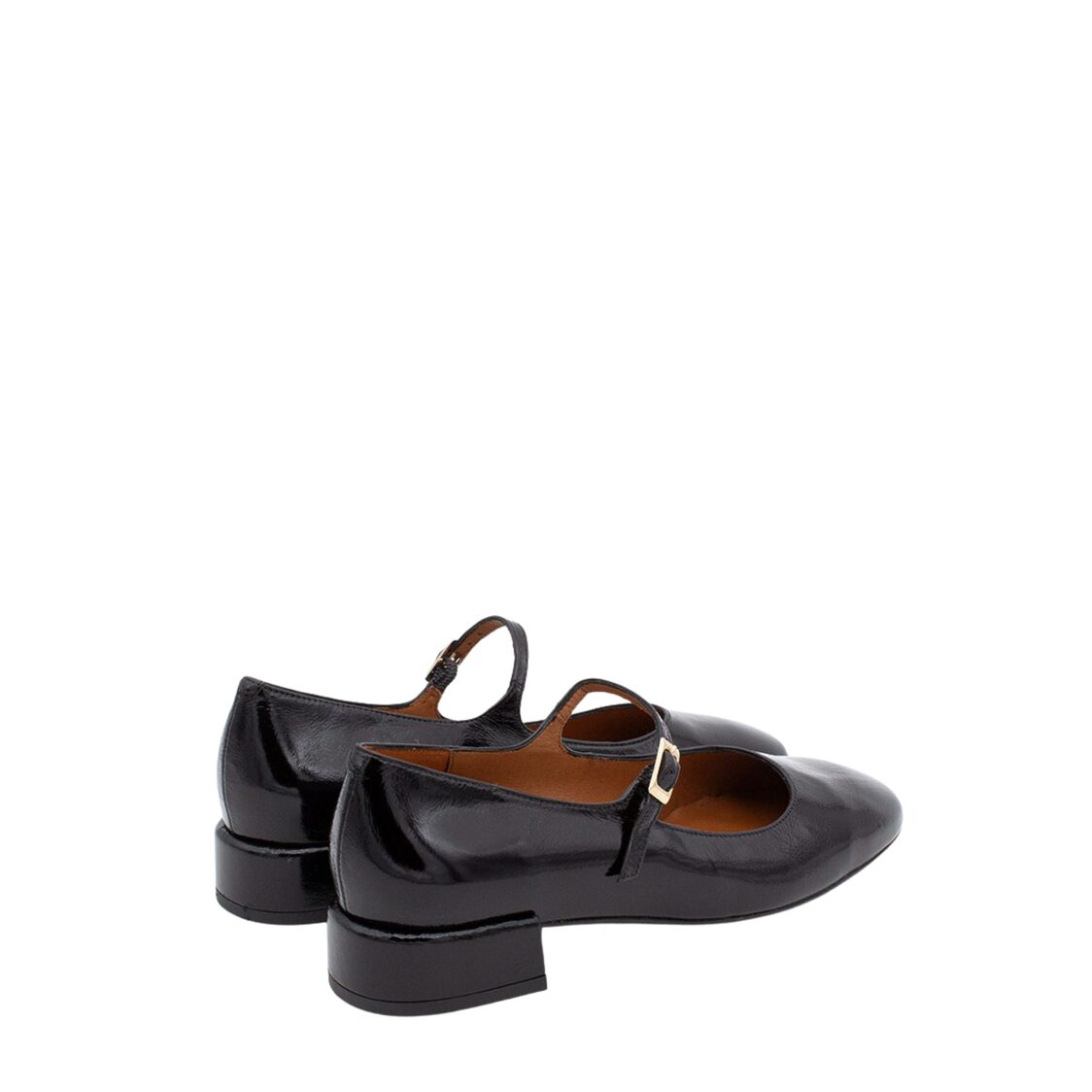 Angel Alarcon Venice Leather (Crinkled) Round Toe Mary Jane Black