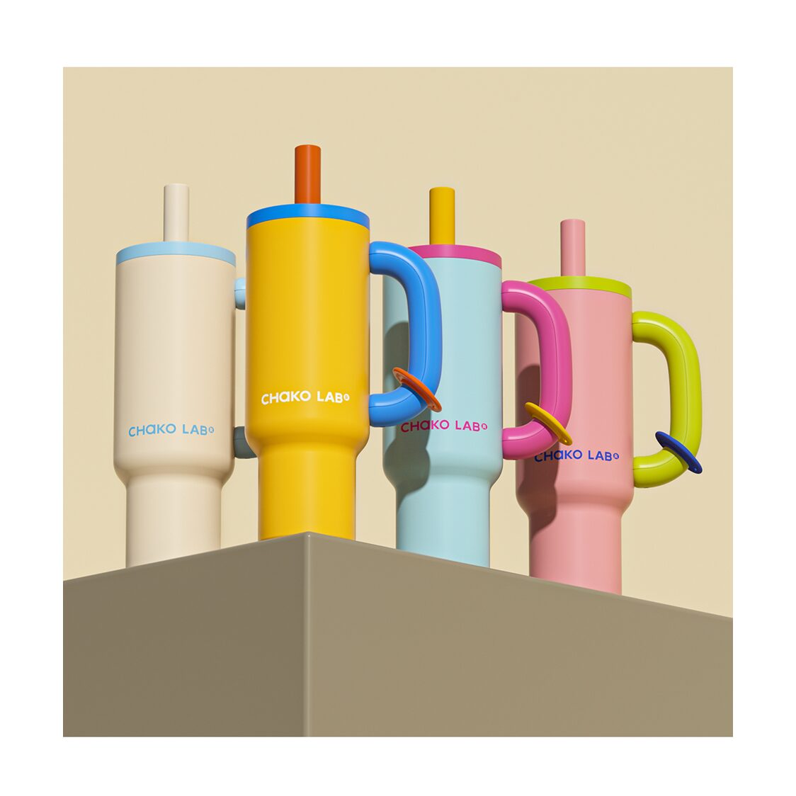 Chako Lab 1050ml Bawang Thermos Cup Orange Blue