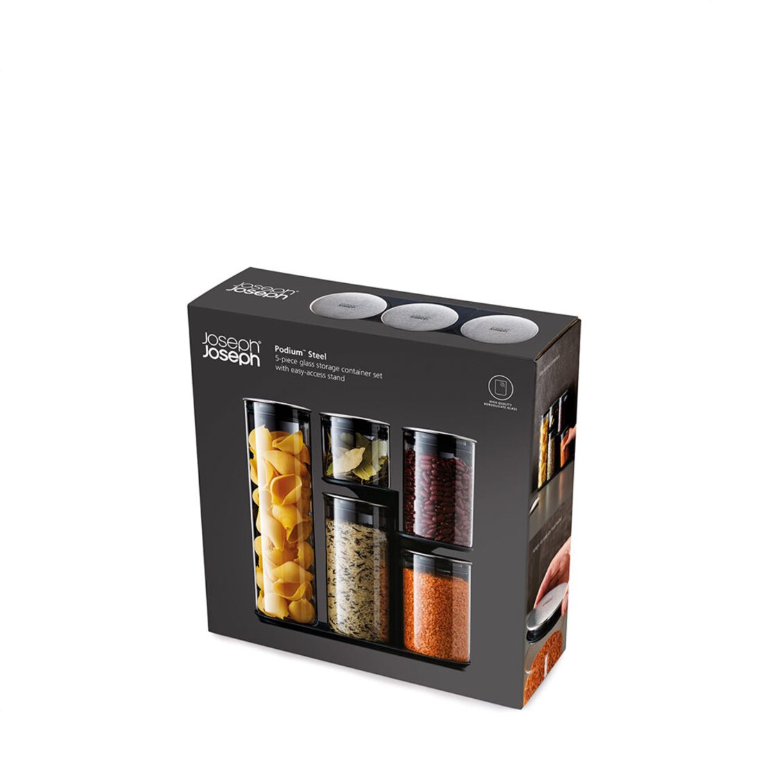 Joseph Joseph Podium100 5P Glass Storage Jar Set - 95035