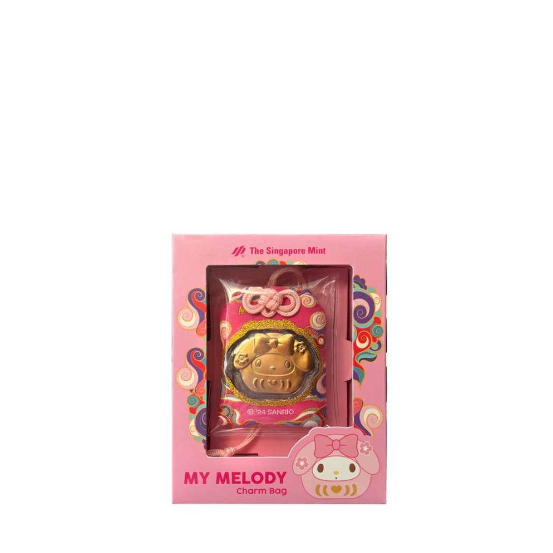 The Singapore Mint Sanrio My Melody Daruma Gold Foil Charm Bag